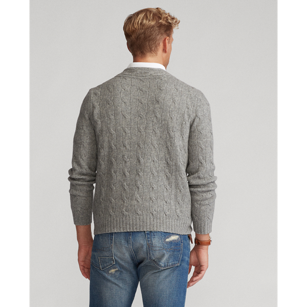 Fawn Grey Heather Cashmere Cricket Jumper Polo Ralph Lauren 5