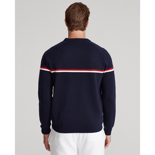 Navy Multi Shield-Patch Striped Wool Jumper Polo Ralph Lauren 5