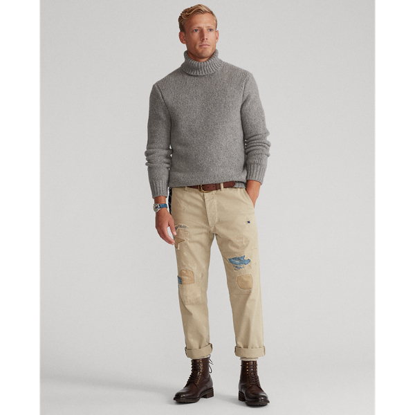 Fawn Grey Heather Wool Turtleneck Jumper Polo Ralph Lauren 4