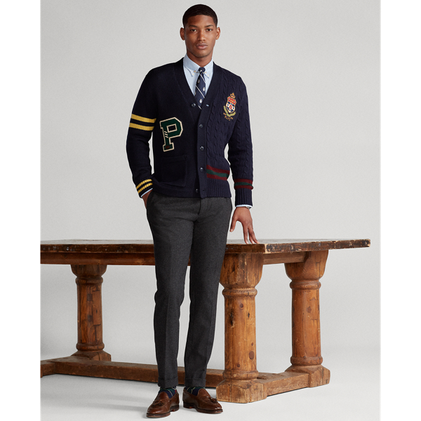 Navy Multi Patchwork Merino Wool Cardigan Polo Ralph Lauren 4