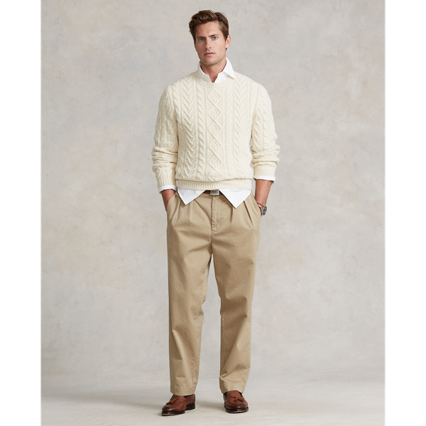 Authentic Cream Aran-Knit Wool-Cashmere Sweater Polo Ralph Lauren 4