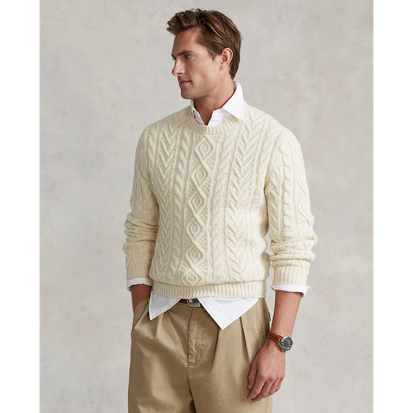 Aran-Knit Wool-Cashmere Jumper