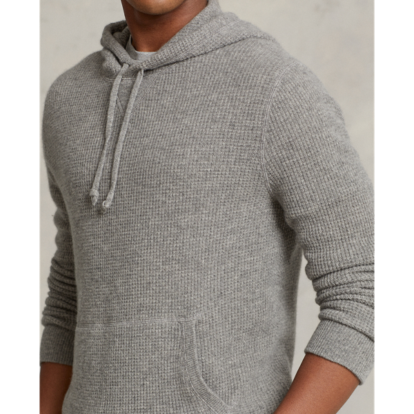 Fawn Grey Heather Washable Cashmere Hooded Sweater Polo Ralph Lauren 6
