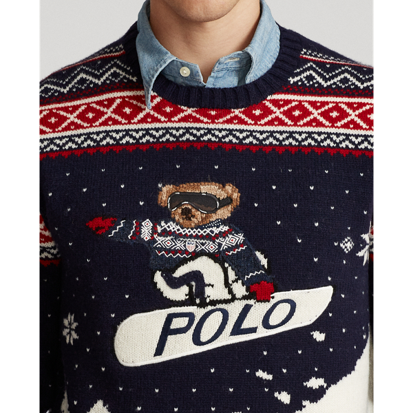 Navy Ski Bear Snowboarding Bear Jumper Polo Ralph Lauren 5