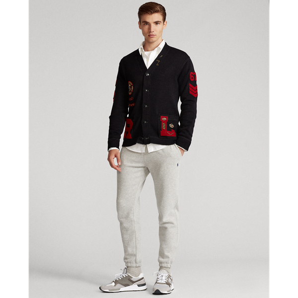 Black Cotton Letterman Cardigan Polo Ralph Lauren 4
