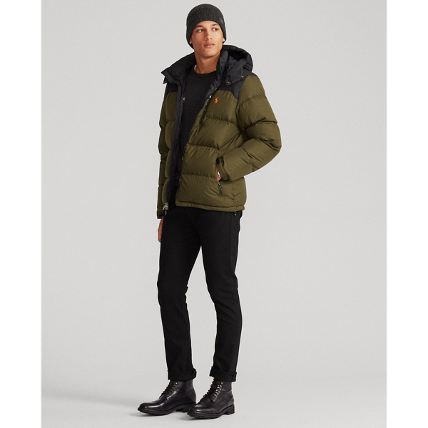 Company Olive/Black Colour-Blocked Down Jacket Big & Tall 3