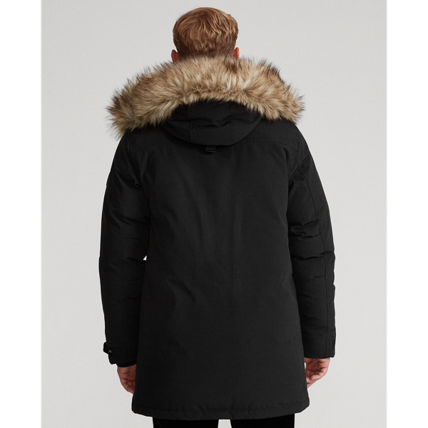 Black Faux-Fur-Trim Down Parka Big & Tall 4