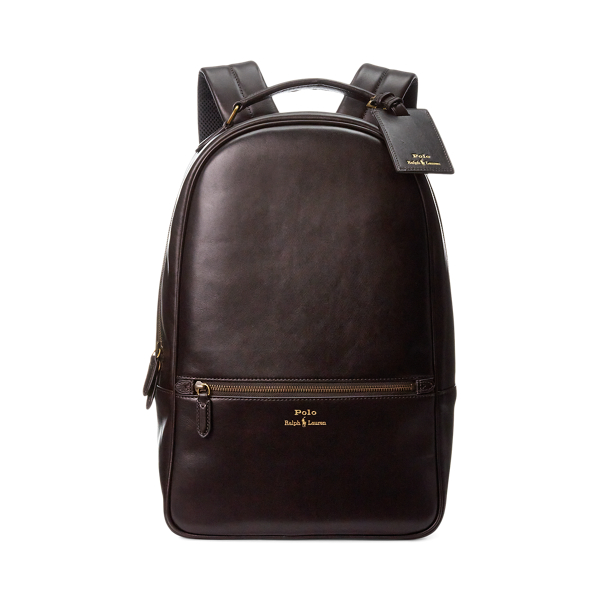 Dark Brown Leather Backpack Polo Ralph Lauren for fall 1