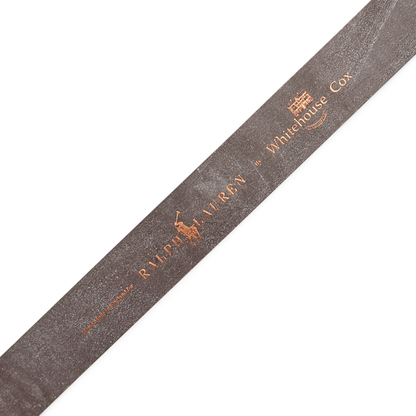 Double-Prong Leather Belt Polo Ralph Lauren em Teak Bridle 4
