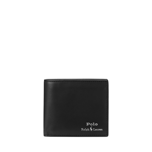 Black Leather Billfold Wallet Polo Ralph Lauren 1