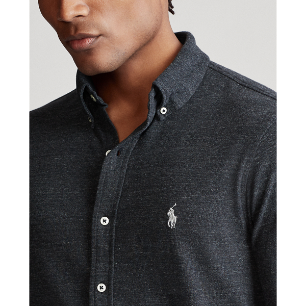 Black Marl Heather Featherweight Mesh Shirt Big & Tall 5