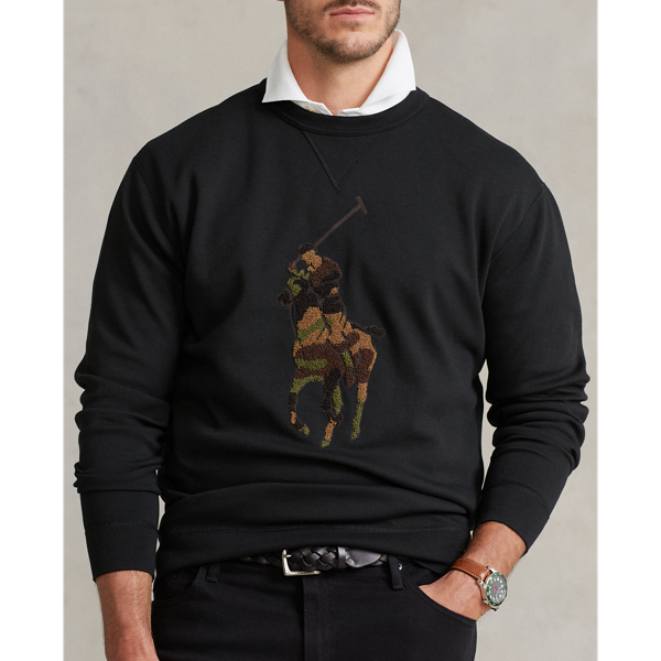 Polo Black W Olive Camo Camo Big Pony Double-Knit Sweatshirt Big & Tall 6
