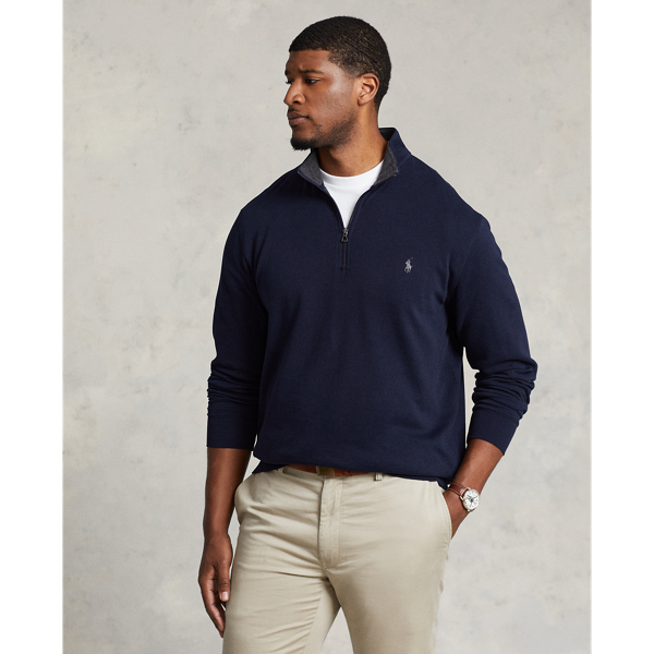 Luxury Jersey Quarter Zip Pullover for Men Ralph Lauren IE