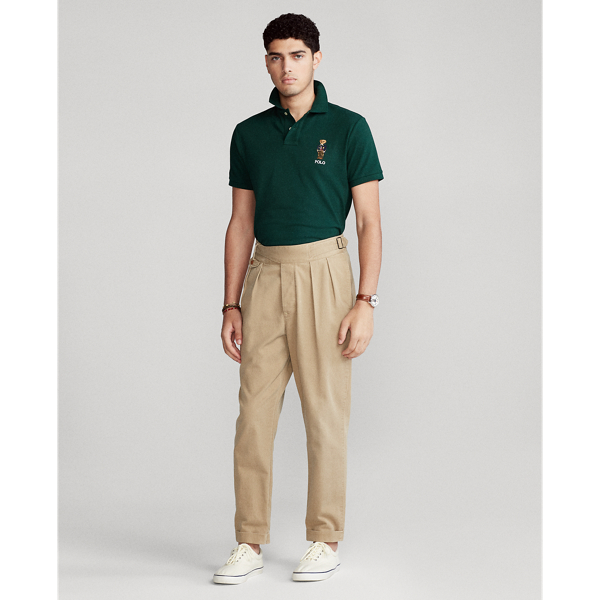 College Green Polo Bear Mesh Polo Shirt Big & Tall 3