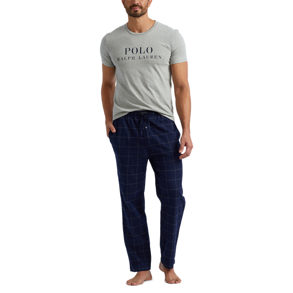 Cal&ccedil;as de pijama em flanela de algod&atilde;o Polo Ralph Lauren em Azul-marinho 2