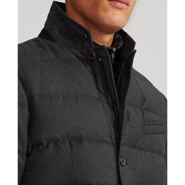 Onyx Heather Layered-Effect Down Jacket Polo Ralph Lauren 6
