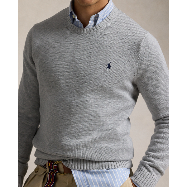Pull col rond en coton Polo Ralph Lauren en Chiné Andover 6