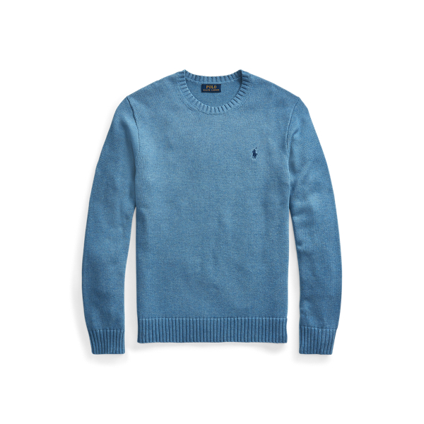 Denim Blue Heather Cotton Crewneck Jumper Polo Ralph Lauren 2