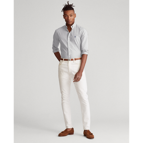 Channel Grey Slim Fit Poplin Shirt Polo Ralph Lauren 3