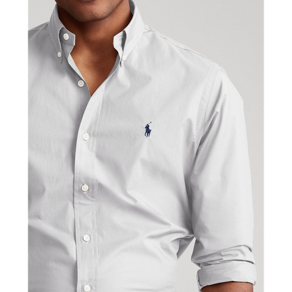 Channel Grey Slim Fit Poplin Shirt Polo Ralph Lauren 5
