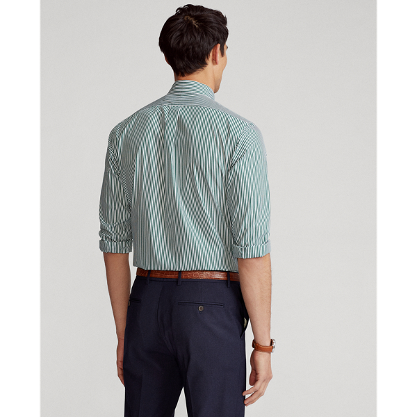 Pine/White Custom Fit Striped Poplin Shirt Polo Ralph Lauren 5