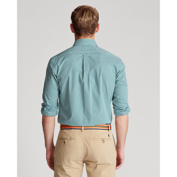 Evergreen/White Custom Fit Gingham Poplin Shirt Polo Ralph Lauren 4