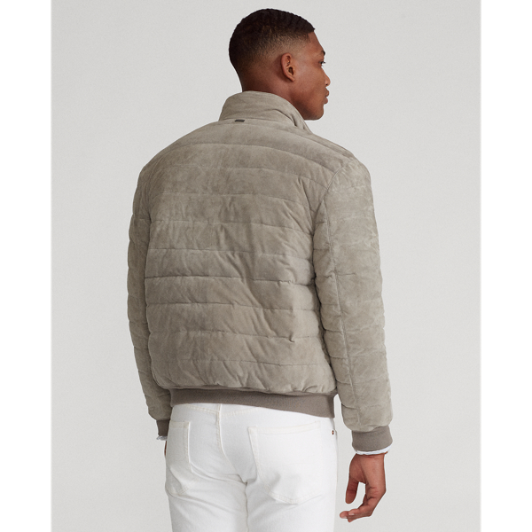Athletic Grey Quilted Suede Jacket Polo Ralph Lauren 5