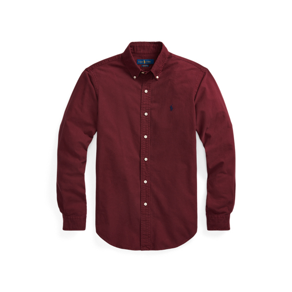Chemise Oxford ajust&eacute;e teinte en pi&egrave;ce