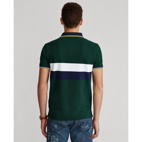 College Green Multi Custom Slim Fit Mesh Polo Polo Ralph Lauren 5