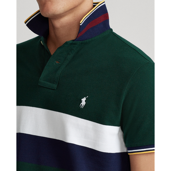 College Green Multi Custom Slim Fit Mesh Polo Polo Ralph Lauren 6