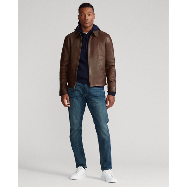 Circuit Brown Lambskin Leather Jacket Polo Ralph Lauren 4