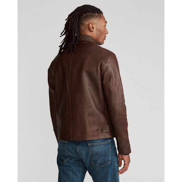 Circuit Brown Lambskin Leather Jacket Polo Ralph Lauren 5