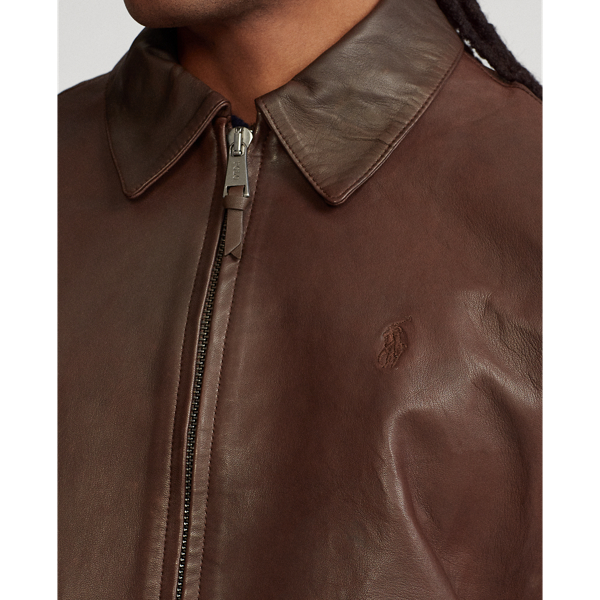 Circuit Brown Lambskin Leather Jacket Polo Ralph Lauren 6