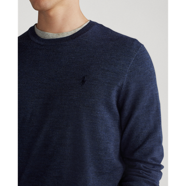 Pull cintr&eacute; en laine lavable Polo Ralph Lauren en Bleu Fresco chin&eacute; 6