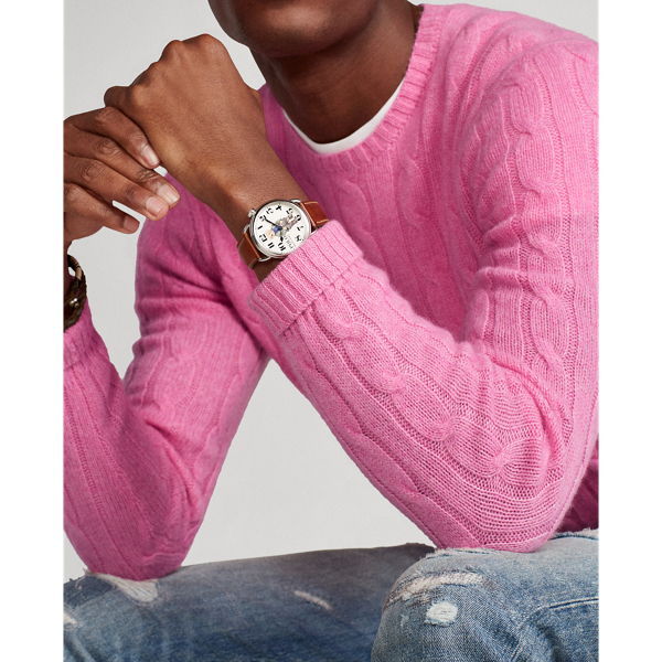 Kaschmirpullover mit Zopfmuster Polo Ralph Lauren in Rosa meliert 5