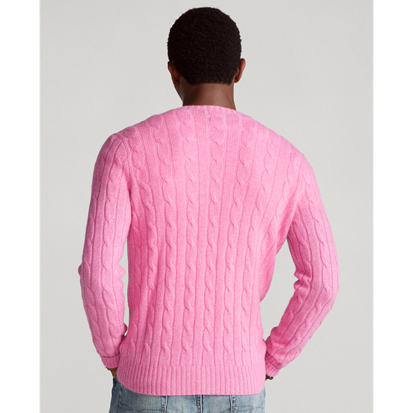 Kaschmirpullover mit Zopfmuster Polo Ralph Lauren in Rosa meliert 6