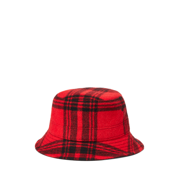 Buffalo Check Plaid Wool-Blend Twill Bucket Hat Polo Ralph Lauren 3