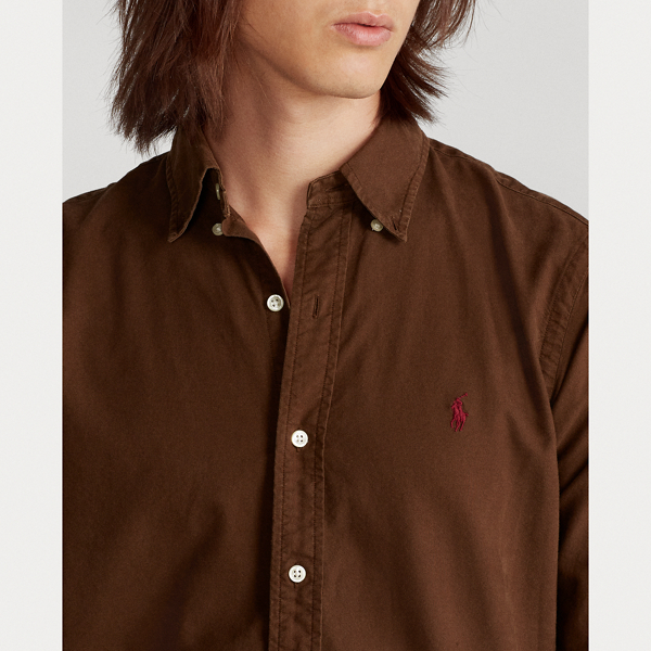 Cooper Brown Custom Fit Garment-Dyed Oxford Shirt Polo Ralph Lauren 6