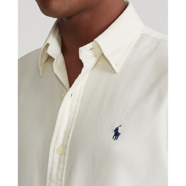 Clubhouse Cream Custom Fit Corduroy Shirt Polo Ralph Lauren 5