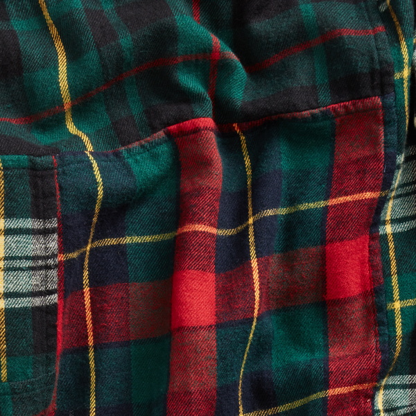 4988 Fun Shirt Custom Fit Patchwork Flannel Workshirt Polo Ralph Lauren 7
