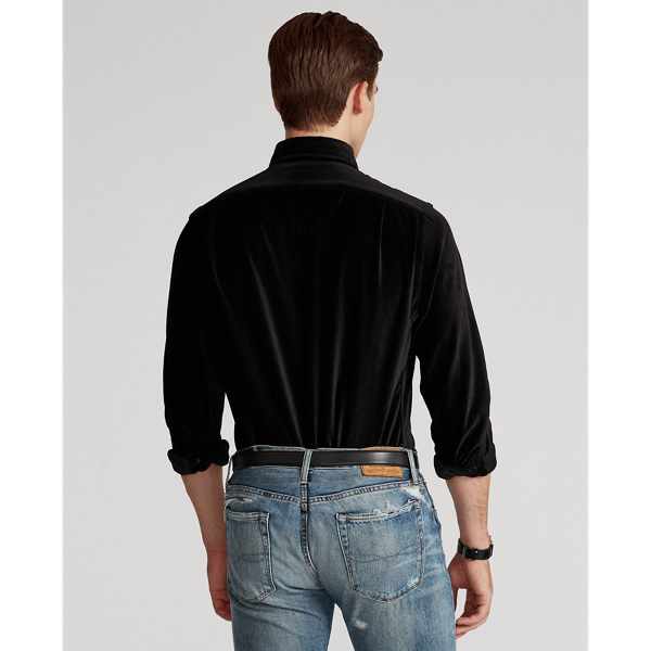 Black Custom Fit Velvet Shirt Polo Ralph Lauren 5