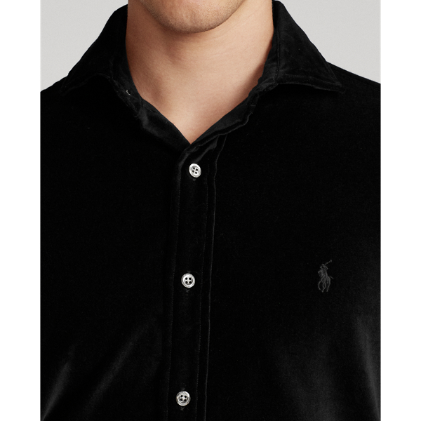 Black Custom Fit Velvet Shirt Polo Ralph Lauren 6