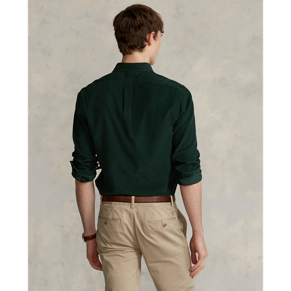 Chemise cintr&eacute;e en velours c&ocirc;tel&eacute; Polo Ralph Lauren en Vert coll&egrave;ge 5