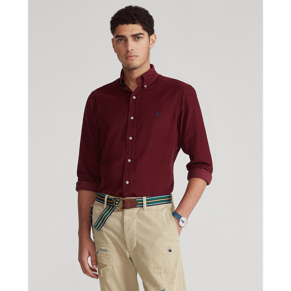 Classic Wine Slim Fit Corduroy Shirt Polo Ralph Lauren 1