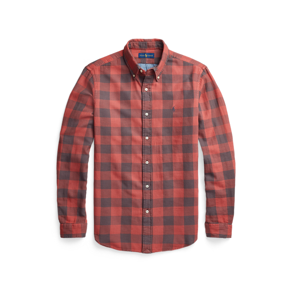 Custom Fit Indigo Plaid Shirt Polo Ralph Lauren 1