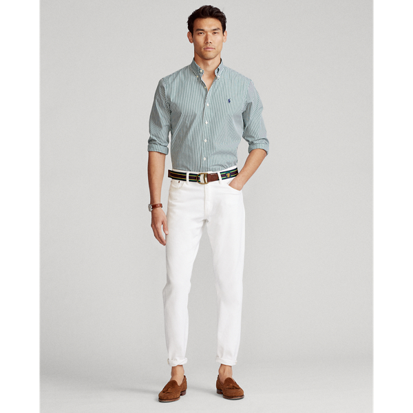 Pine/White Bengal-Stripe Poplin Shirt Big & Tall 3