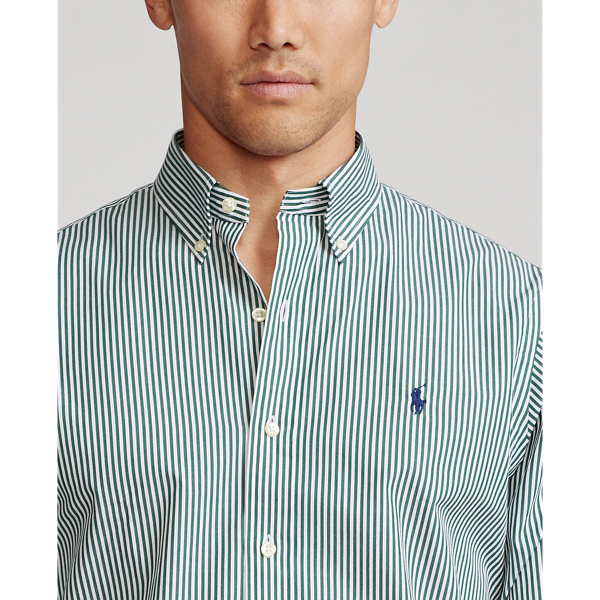 Pine/White Bengal-Stripe Poplin Shirt Big & Tall 6