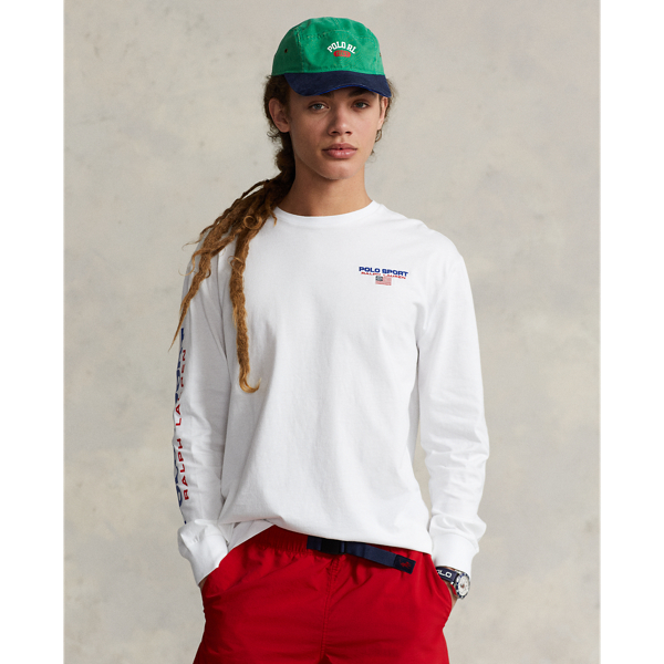 White Classic Fit Polo Sport Jersey T-Shirt Polo Ralph Lauren 4