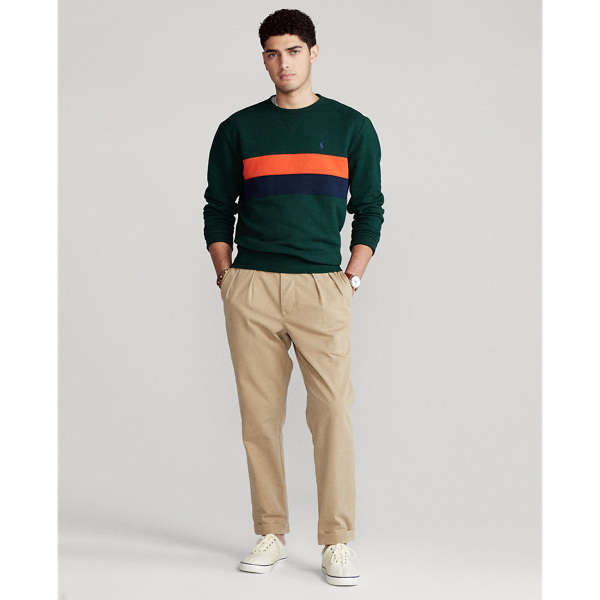 College Green Multi Striped Fleece Sweatshirt Polo Ralph Lauren 3