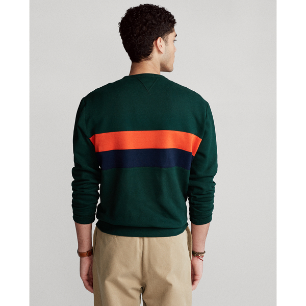College Green Multi Striped Fleece Sweatshirt Polo Ralph Lauren 4